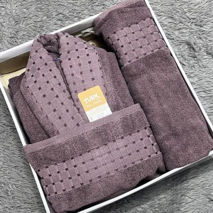 سرویس حوله چهار تیکه ترک(رنگ قهوه ای)