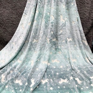 پتو مسافرتی دونفره شبنما (تک شاخ سبزآبی)
