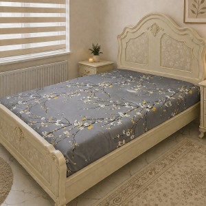 ملافه روتختی کشدار نخی تک نفره و دونفره(شکوفه طوسی)