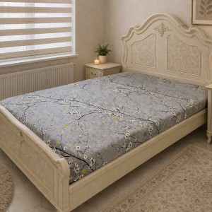 ملافه روتختی کش دار تک نفره و دونفره (طوسی یخی روشن)