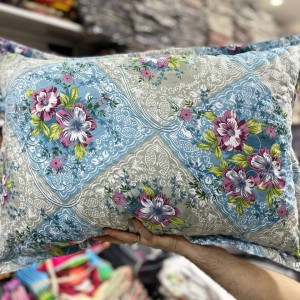روبالشتی نخی پنبه دوزی (طرح مربع آبی)