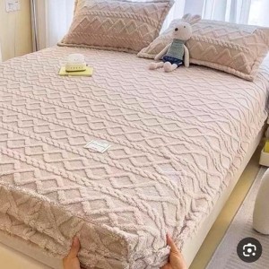 روتختی مخمل گیس بافت تک نفره(کرمی سایز۱۲۰)