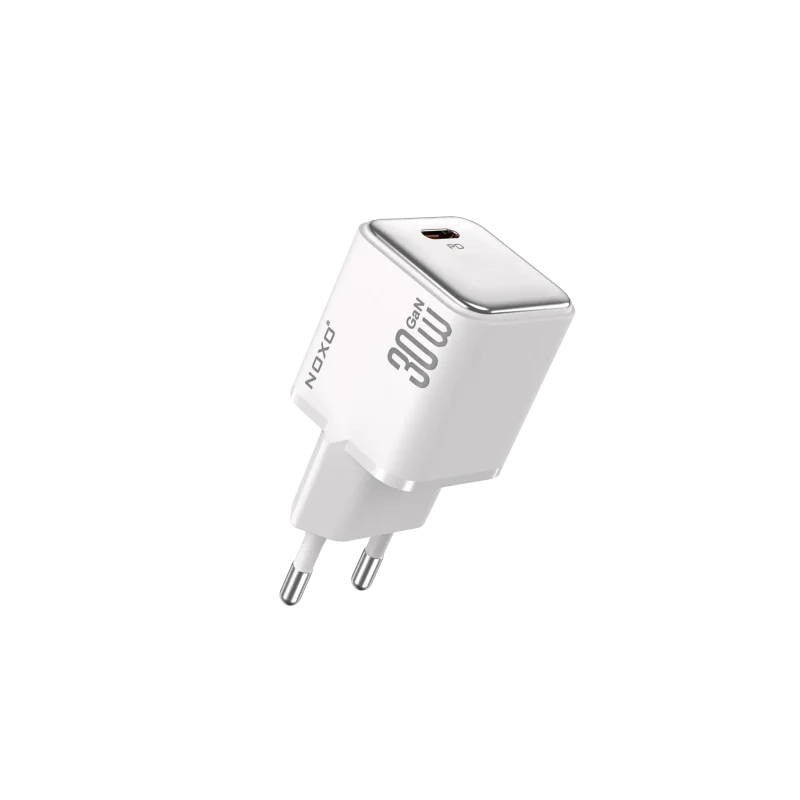 شارژر دیواری GaN 30 وات PD نوکسو مدلCHN-7 | پین EU/UK، شارژ سریع USB-C