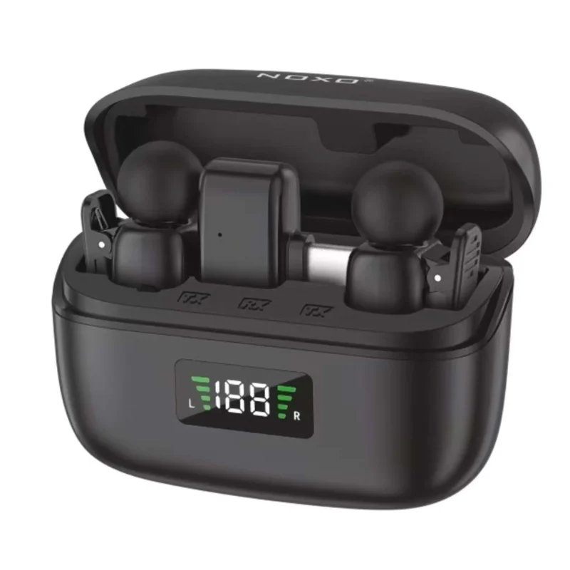 میکروفون بی‌ سیم یقه‌ای نوکسو مدل MC‑N1 دو میکروفونه با اتصال USB‑C و نویز کنسلینگ