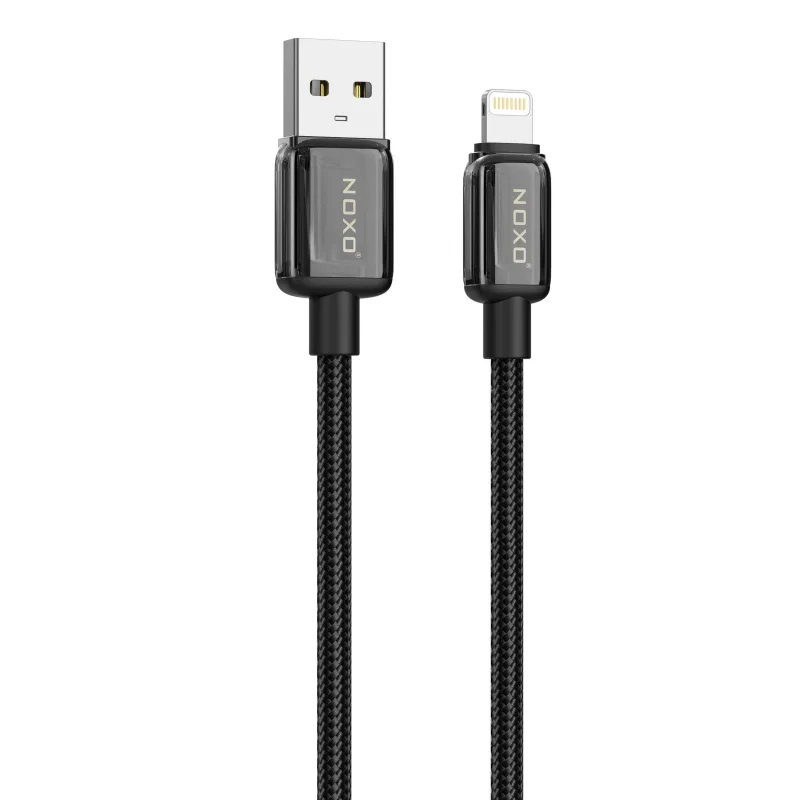 کابل USB به Lightning نوکسو مدل CN‑9 | کابل شارژ 2.4 آمپر نایلونی آیفونی