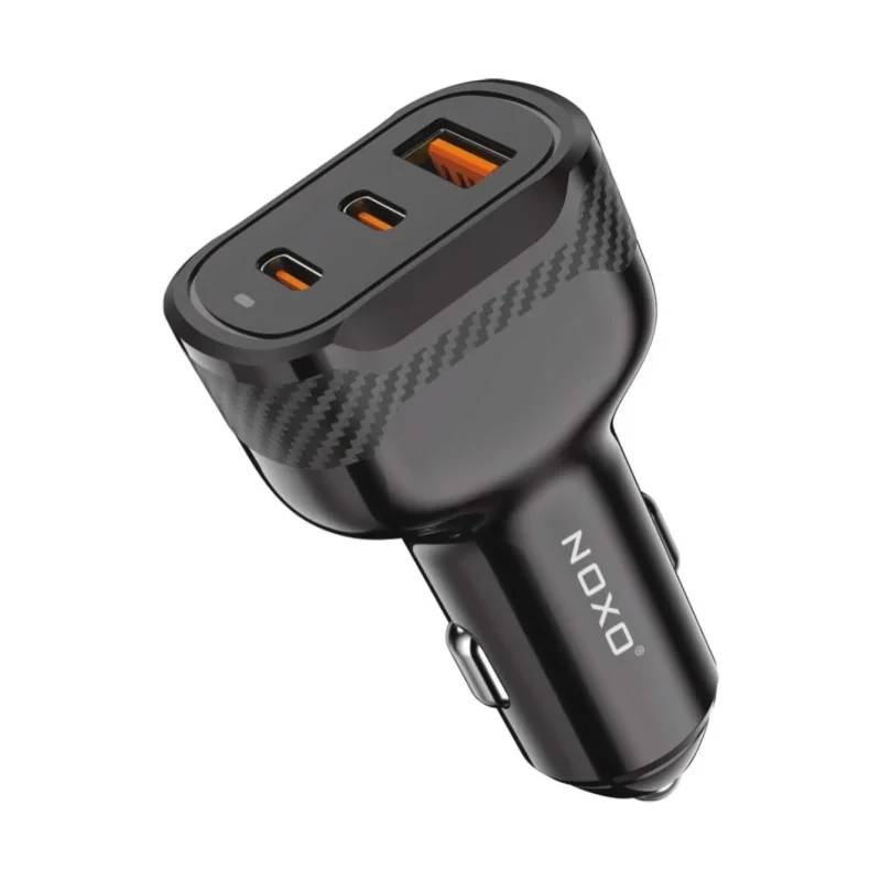 شارژر فندکی سه پورت 60 وات نوکسو مدل CCN-7 با دو خروجی USB-C و یک USB-A