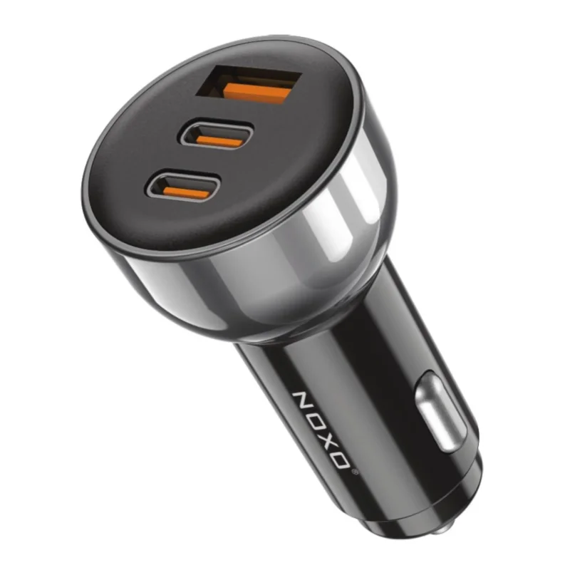 شارژر فندکی سه پورت 60 وات نوکسو مدل CCN-8 با دو خروجی USB-C و یک USB-A