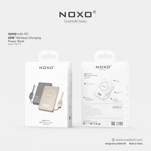 پاوربانک بی‌سیم Noxo PN-P6 با ظرفیت 10000mAh و شارژ سریع PD 20W + وایرلس 15 وات
