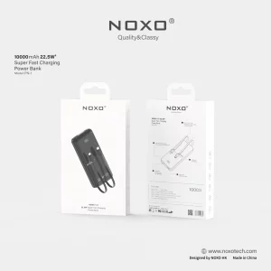 پاوربانک Noxo PN-1 با ظرفیت 10000mAh و شارژ سریع 22.5 وات | خروجی USB-C، USB-A و کابل داخلی