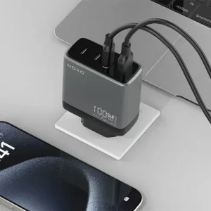 شارژر کلگی نوکسو  CHN-P-3 | 100 وات GaN با 4 پورت Type-C و USB-A | پشتیبانی از PD و QC3.0 EU