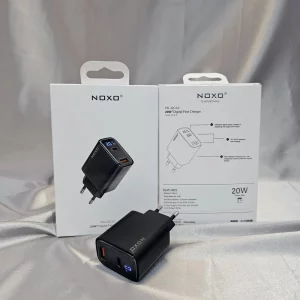 شارژر کلگی نوکسو CHN-6 PD+QC3.0 20W با نمایشگر دیجیتال و پین EU، شارژ سریع برای گوشی و تبلت