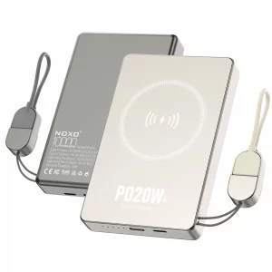 پاوربانک بی‌سیم نوکسو با ظرفیت 10000 میلی‌آمپر ساعت توان 20 وات با فناوری PD مدل PN-6