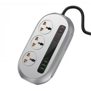چندراهی هوشمند برق نوکسو  مدل PSN-1 با 3 پریز + (3USB + 1 (USB-C و تایمر 24 ساعته | 2500 وات