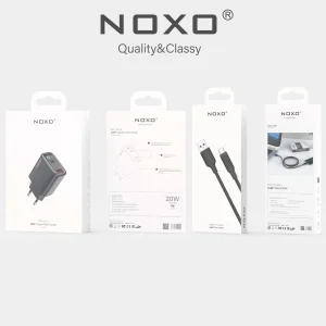 قیمت و خرید شارژر دیواری ۲۰ وات PD و QC3.0 نوکسو مدل CHN-6 با ۲ پورت USB-A + USB-C به همراه کابل تبدیل USB-A به Type-C مدل CN-1 طول 1متر- جعبه