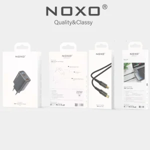 قیمت و خرید شارژر دیواری 20 وات دو پورت نوکسو مدل CHN-6 به همراه کابل تبدیل 30 وات Type-C به Lightning نوکسو مدل CN-3 طول 1.2 متر
