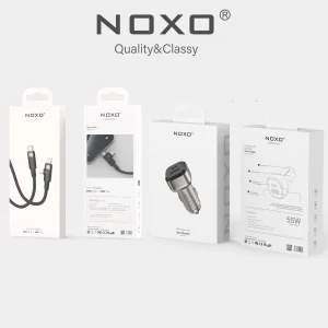قیمت و خرید شارژر فندکی 55 وات دو پورت نوکسو مدل CCN‑P‑5 به‌همراه کابل تبدیل 60 وات ۳ در ۱ نوکسو مدل CN-5 طول 1.2 متر | شارژ سریع PD