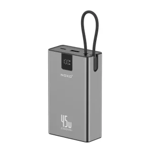قیمت و خریدپاوربانک نوکسو با ظرفیت 20000 میلی‌آمپر ساعت توان  45 وات Super Fast مدل PN-14 با بدنه آلومینیومی