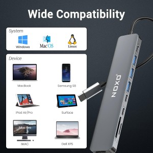 قیمت و خرید هاب 9 پورت Type‑C نوکسو مدل HUB‑N1 | مبدل 9 در1 با HDMI 4K، PD 100W و USB 5Gbps