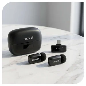 میکروفون بی‌ سیم یقه‌ای نوکسو مدل MC‑N1 دو میکروفونه با اتصال USB‑C و نویز کنسلینگ