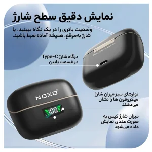 میکروفون بی‌ سیم یقه‌ای نوکسو مدل MC‑N1 دو میکروفونه با اتصال USB‑C و نویز کنسلینگ