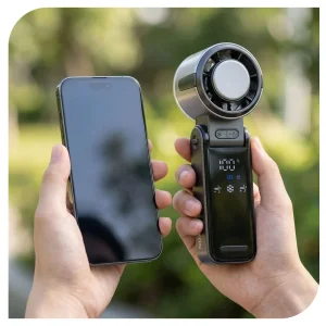 پنکه دستی نوکسو مدل FAN‑N1 تاشو با باتری 3600mAh و نمایشگر دیجیتال