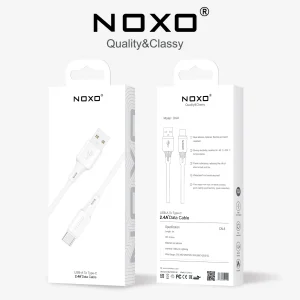 کابل USB‑A به Type‑C نوکسو مدل CN‑8 | کابل شارژ 2.4A سیلیکونی 1 متری