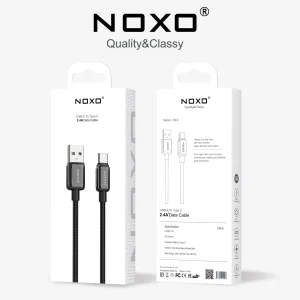 کابل USB به Type‑C نوکسو مدل CN‑9 | کابل شارژ 2.4 آمپر نایلونی طول 1 متر