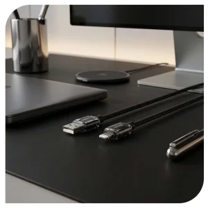 کابل USB به Lightning نوکسو مدل CN‑9 | کابل شارژ 2.4 آمپر نایلونی آیفونی