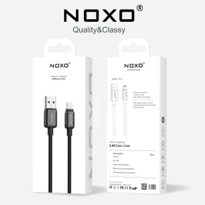 کابل USB به Lightning نوکسو مدل CN‑9 | کابل شارژ 2.4 آمپر نایلونی آیفونی