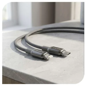 کابل شارژ 27 وات Type-C به Lightning نوکسو مدل CN-10 | نایلونی طول 1.2 متر