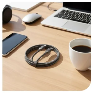 کابل شارژ 27 وات Type-C به Lightning نوکسو مدل CN-10 | نایلونی طول 1.2 متر