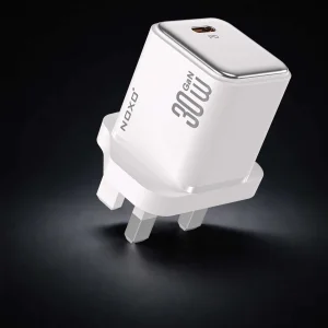 شارژر دیواری GaN 30 وات PD نوکسو مدلCHN-7 | پین UK، شارژ سریع USB-C