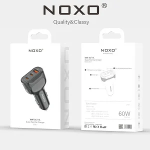 قیمت و خرید شارژر فندکی سه پورت 60 وات نوکسو مدل CCN-7 با دو خروجی USB-C و یک USB-A