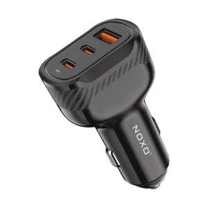 شارژر فندکی سه پورت 60 وات نوکسو مدل CCN-7 با دو خروجی USB-C و یک USB-A