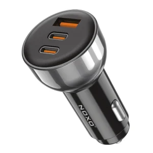شارژر فندکی سه پورت 60 وات نوکسو مدل CCN-8 با دو خروجی USB-C و یک USB-A