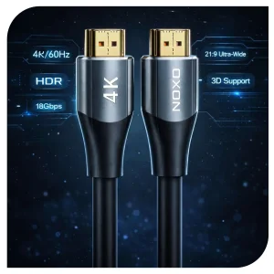 کابل HDMI نوکسو مدل HDMI‑N1 طول 3 متر | 4K@60Hz، HDR و پهنای باند 18Gbps