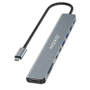 هاب 9 پورت Type‑C نوکسو مدل HUB‑N1 | توان 100 وات PD و خروجی تصویر 4K