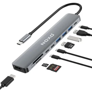 هاب 9 پورت Type‑C نوکسو مدل HUB‑N1 | مبدل 9 در1 با HDMI 4K، PD 100W و USB 5Gbps
