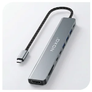 هاب 9 پورت Type‑C نوکسو مدل HUB‑N1 | مبدل 9 در1 با HDMI 4K، PD 100W و USB 5Gbps