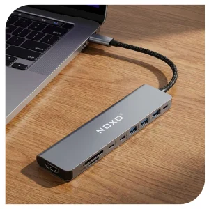 هاب 9 پورت Type‑C نوکسو مدل HUB‑N1 | مبدل 9 در1 با HDMI 4K، PD 100W و USB 5Gbps