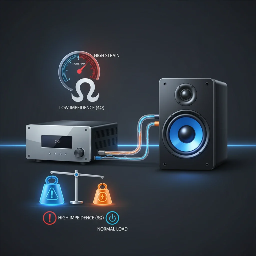 امپدانس (Ω) مشخص میکند اسپیکر چقدر به آمپ فشار وارد میکند.