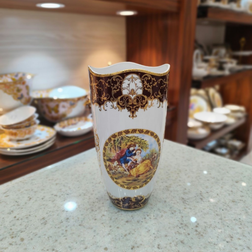 گلدان استوانه کوچک لیلی مجنون زرشکی6008