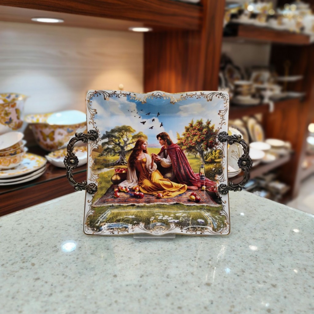 شیرینی خوری مربع کوچک طرح ادم وحوا3085