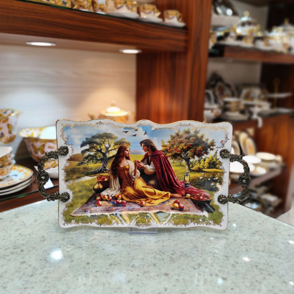 دیس مستطیل متوسط طرح آدم وحوا3076