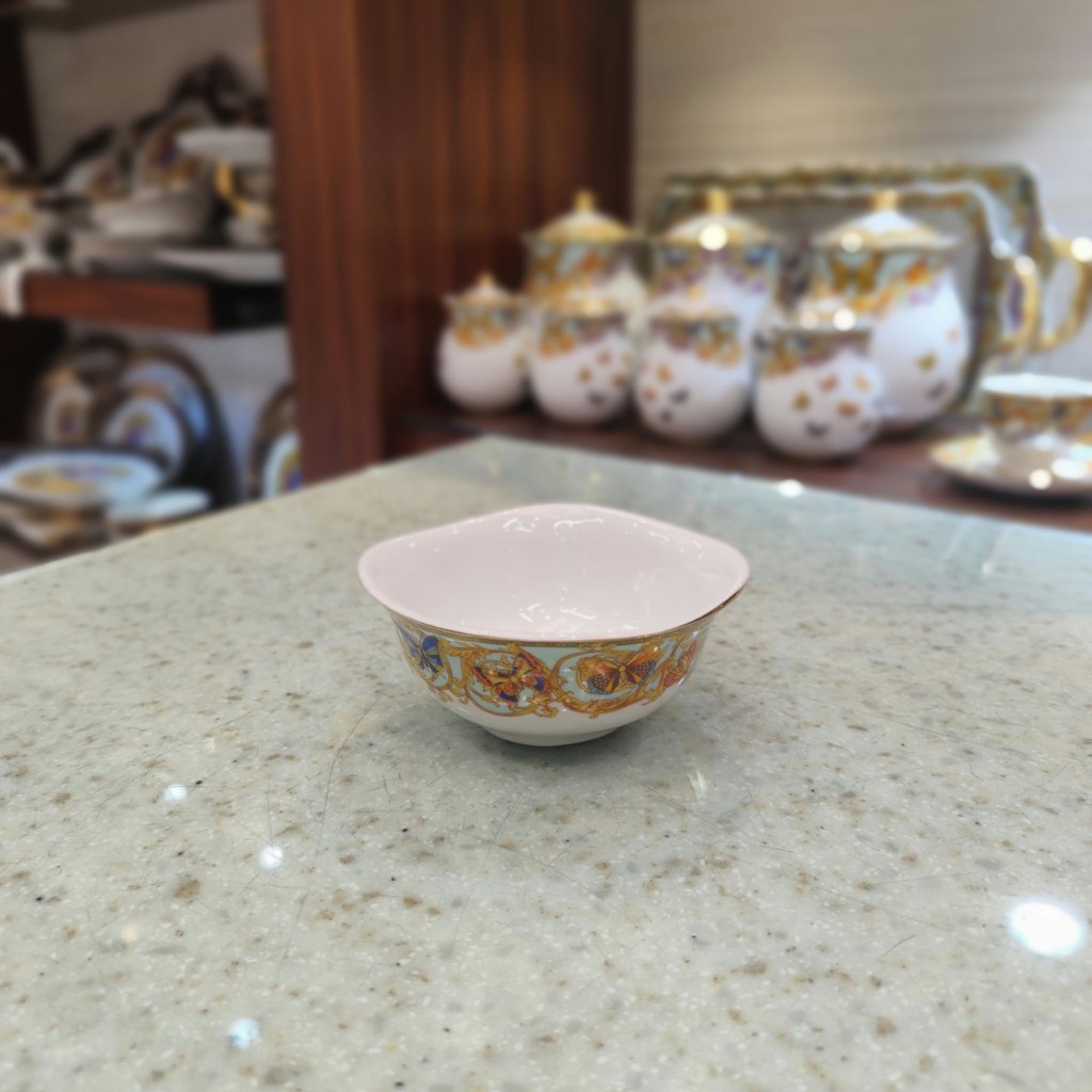 پیاله ویولا طرح پروانه فیروزه ای55523