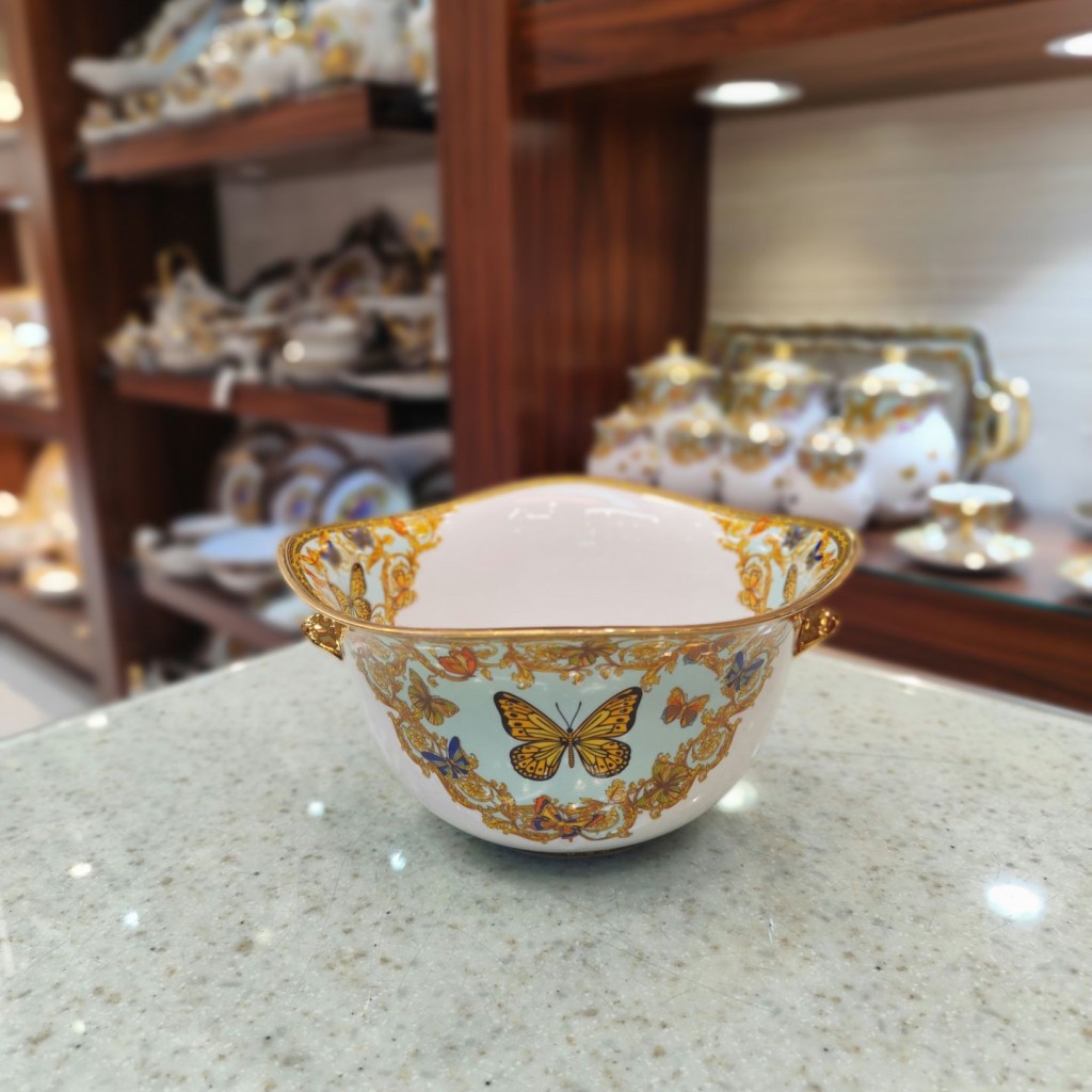 آجیل خوری بدون پایه ویولاطرح پروانه فیروزه ای55509