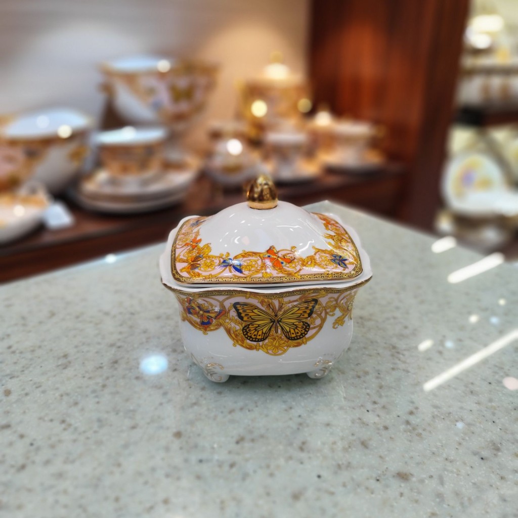 شکلات خوری مربع طرح پروانه صورتی55329