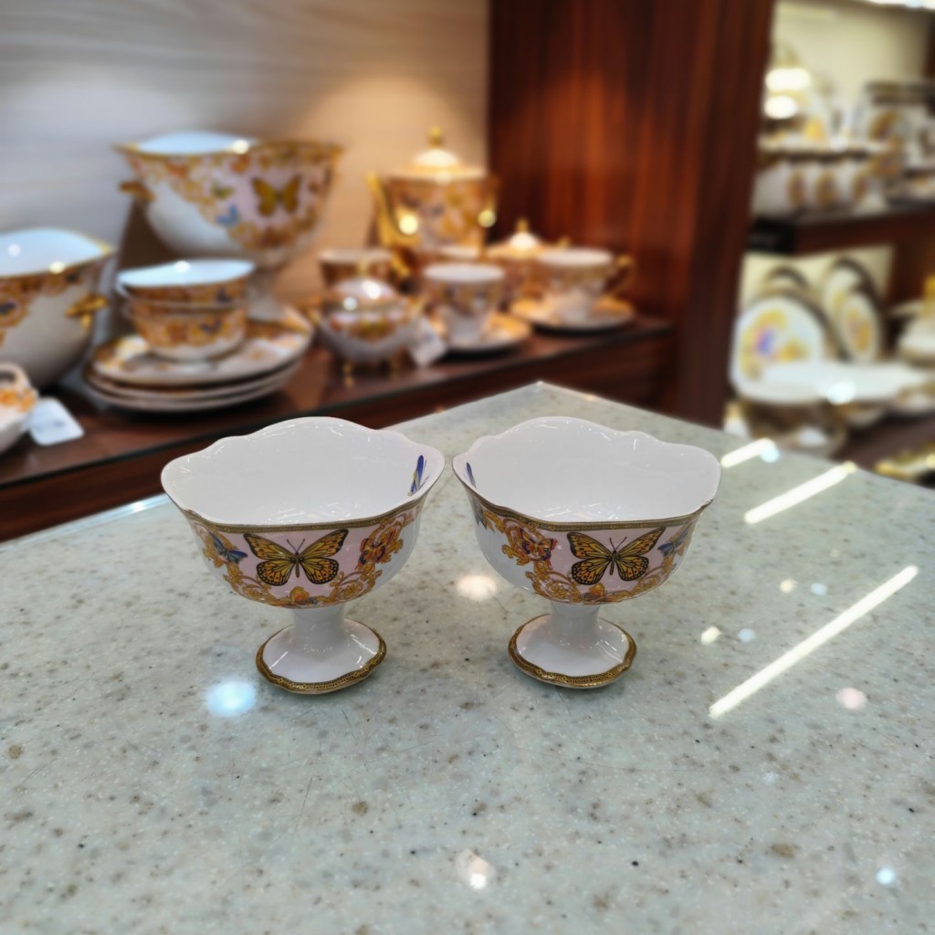 ست بستنی خوری طرج پروانه صورتی55328