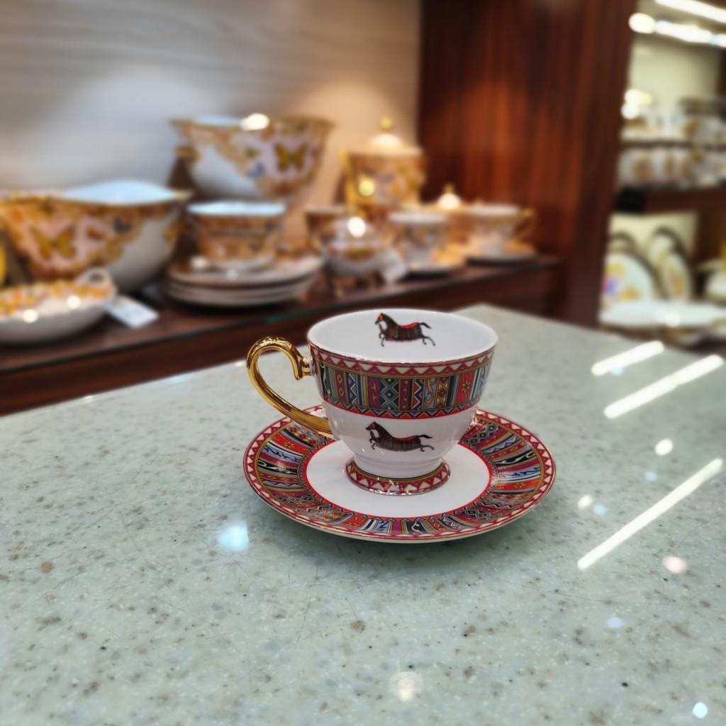 فنجان نعلبکی چای خوری هرمس9049