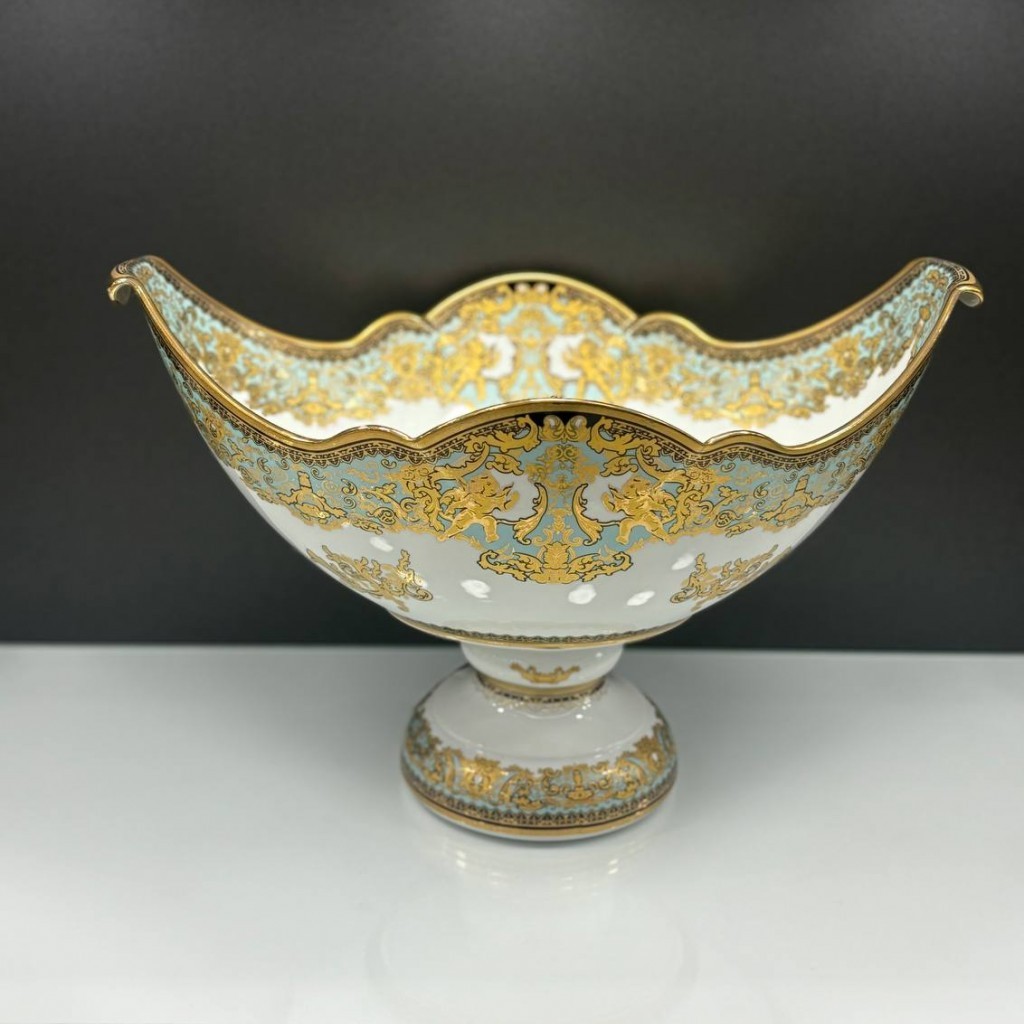 کشکول پایه دار کوچک طرح آنجل فیروزه ای